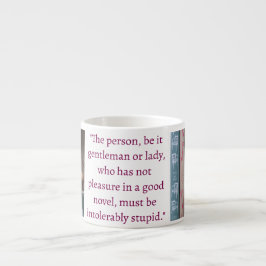Xícara De Espresso Citação de Jane Austen (Bordô)