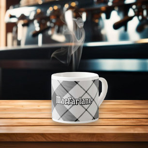 Xícara De Espresso Clan MacFarlane Black and White Tartan