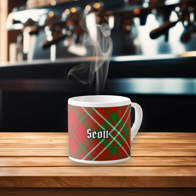 Xícara De Espresso Clan Scott Red Tartan Espresso Cup (Criador carregado)