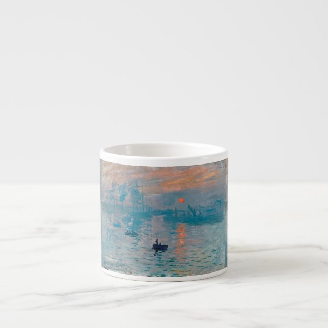 Xícara De Espresso Claude Monet Impressão Nascer do Sol Francês (Frente)