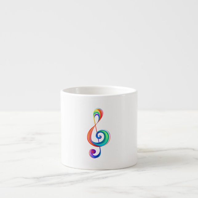 Xícara De Espresso Clef (trecho de arco-íris) (Frente)