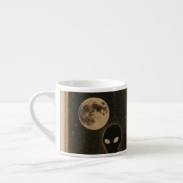 Xícara De Espresso Coágulos especiais Encontro de Alienígena retro