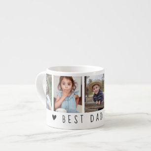 Xícara De Espresso Colagem de 5 Fotos Personalizada Melhor Pai do Mun