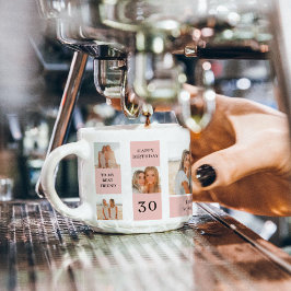 Xícara De Espresso Colagem de Fotos de Amigos | Presente de aniversár