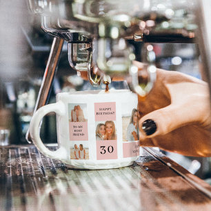 Xícara De Espresso Colagem de Fotos de Amigos   Presente de aniversár