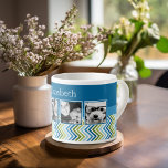 Xícara De Espresso Colagem de Fotos de Chevrons Coloridos Brilhantes<br><div class="desc">Uma forma excelente de mostrar as suas fotografias quadradas a partir da sua conta online. Um design de faixa zag divertido destaca os fotos.</div>