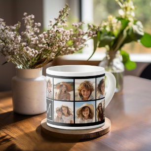 Xícara De Espresso Colagem de Fotos em Grid com Monograma 11