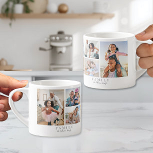 Xícara De Espresso Colagem de Fotos Personalizadas de Família