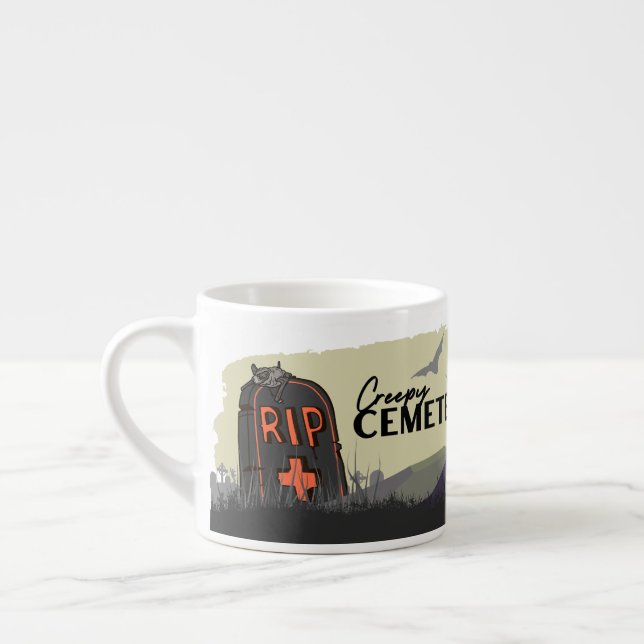 Xícara De Espresso Coleção de Carimbo de Halloween "Cemitério de Cére (Esquerda)