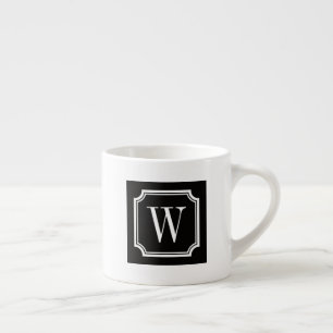 Xícara de espresso com monograma personalizado e b