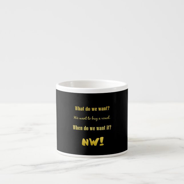Xícara De Espresso Compre uma Vogal — Agora! É Divertido (Frente)