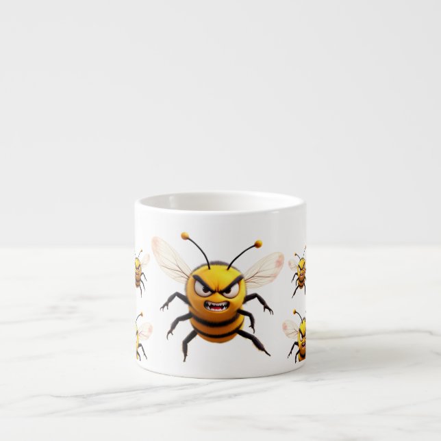 Xícara De Espresso Conjunto de Ilustrações de Abelhas de Desenho Anim (Frente)
