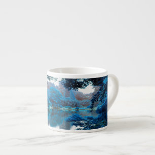Xícara De Espresso Cor azul legal, natureza única, lago