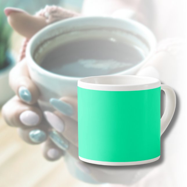 Xícara De Espresso Cor Sólida Verde do Seafoam | Clássico | Elegante (Criador carregado)