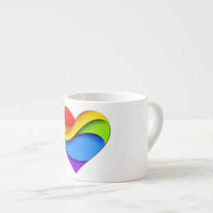 Xícara De Espresso Coração em forma de arco-íris de SlipperyJoe em ca