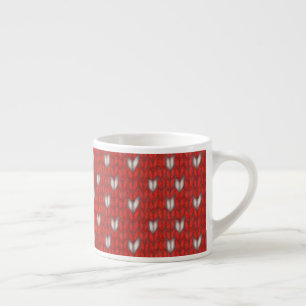 Xícara de Espresso Coração Tricotado