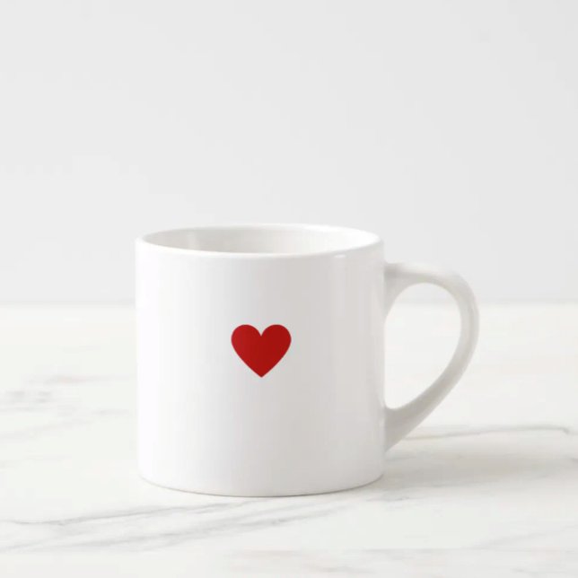 Xícara De Espresso Coração Vermelho Clássico Amor Simples Moderno Chi (Criador carregado)