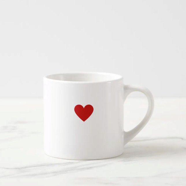 Xícara De Espresso Coração Vermelho Clássico Simples Moderno Chic Dia (Criador carregado)