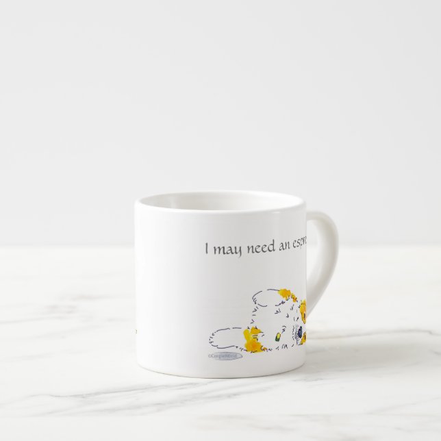 Xícara De Espresso Corgi do café (Frente Esquerda)