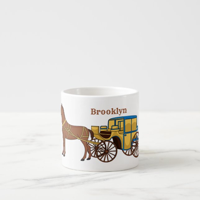Xícara De Espresso Coroa e ilustração da carruagem real (Frente)
