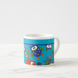 Xícara De Espresso Coruja Coruja Colorida Pequena Espresso Mug