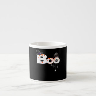 Xícara De Espresso Coruja de Halloween com bruxa de chapéu de aranha