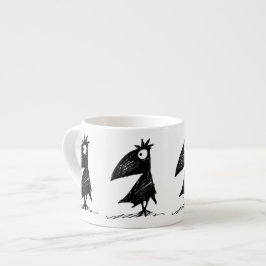 Xícara De Espresso Corvos pretos engraçados