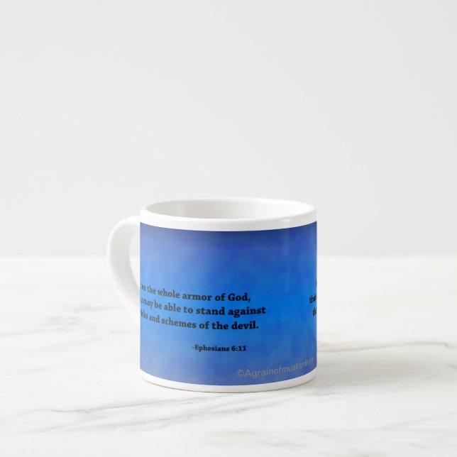 Xícara De Espresso Cotações da Bíblia Cristã (Frente Esquerda)