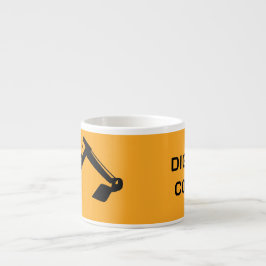 Xícara De Espresso Crane Backhoe, Yellow Black, Worker 