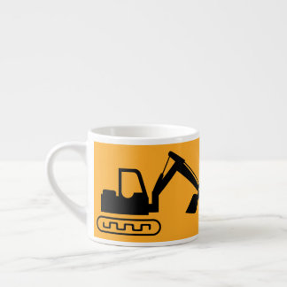 Xícara De Espresso Crane Backhoe, Yellow Black, Worker