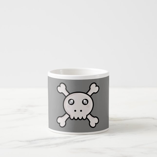 Xícara De Espresso Crânio de Kawaii (Frente)