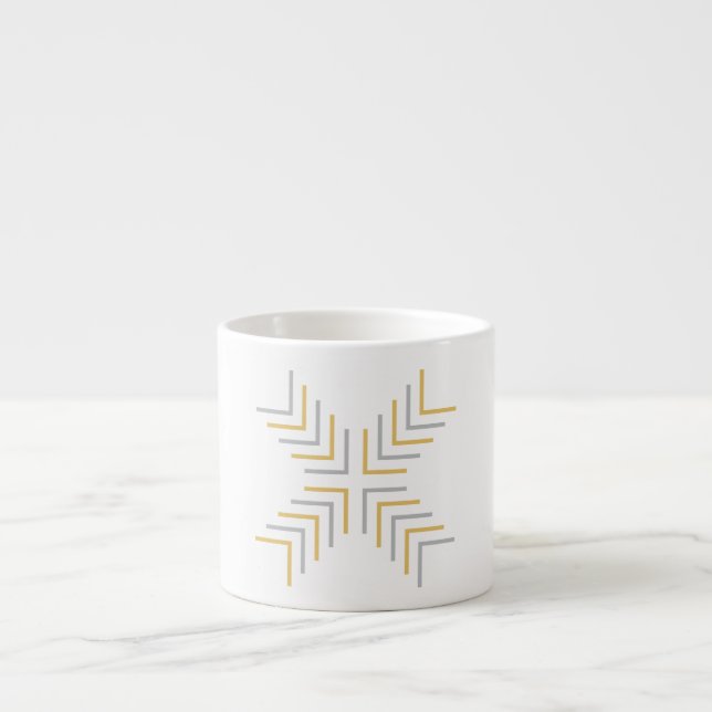 Xícara De Espresso Cruz X (dourado e cinza) (Frente)