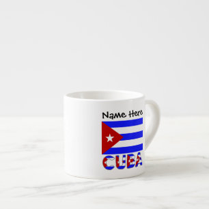Xícara De Espresso Cuba Bandeira Cubana Azul Claro Personalizado