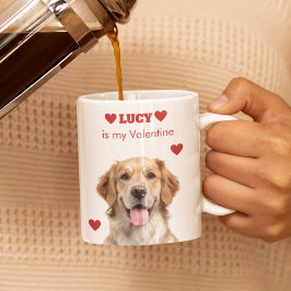 Xícara De Espresso Custom Dog Photo Valentine’s Day Espresso Mug