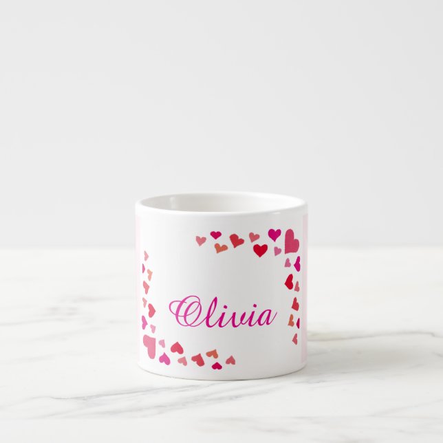 Xícara De Espresso Custom Name Heart Mug (Frente)