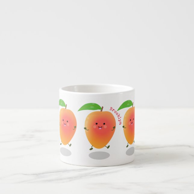 Xícara De Espresso Cute happy mango cartoon illustration (Frente)