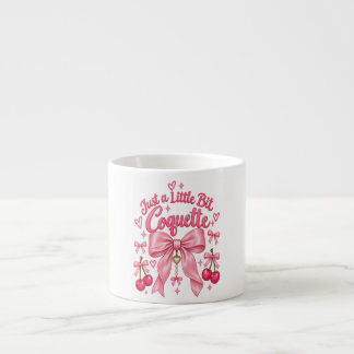 Xícara De Espresso Cute Pink Coquette Laço Cereja Estética Feminina 