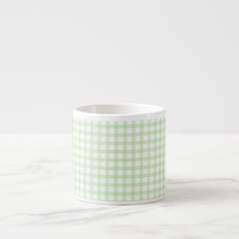 Xícara De Espresso Cute Retro Green Gingham Plaid pattern