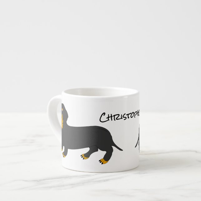 Xícara De Espresso Dachshund Design Personalizado (Frente Esquerda)