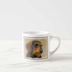 Xícara De Espresso Dachshund (Wirehaired) Pintura Original para Cacho