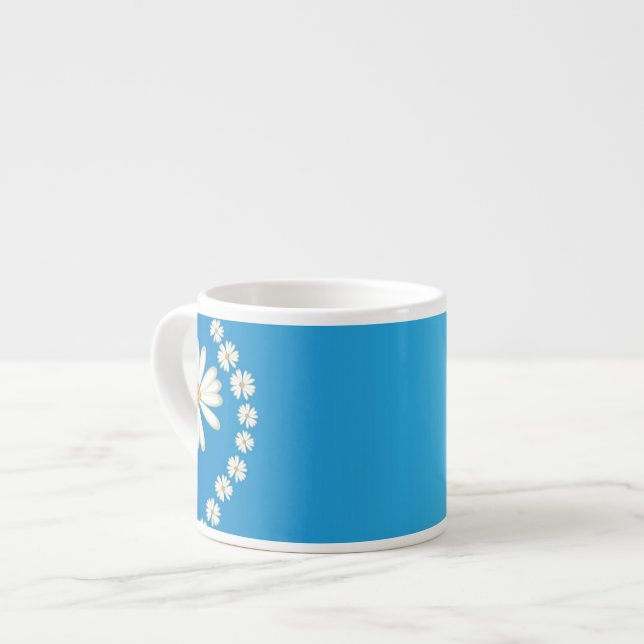 Xícara De Espresso Daisies em Blue Espresso Mug (Frente Esquerda)