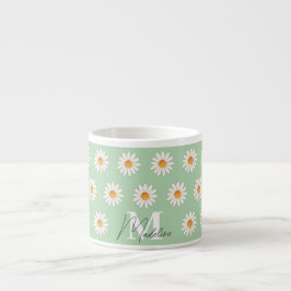Xícara De Espresso Daisy Floral Espresso Mug - Mini Taça De Café Cute