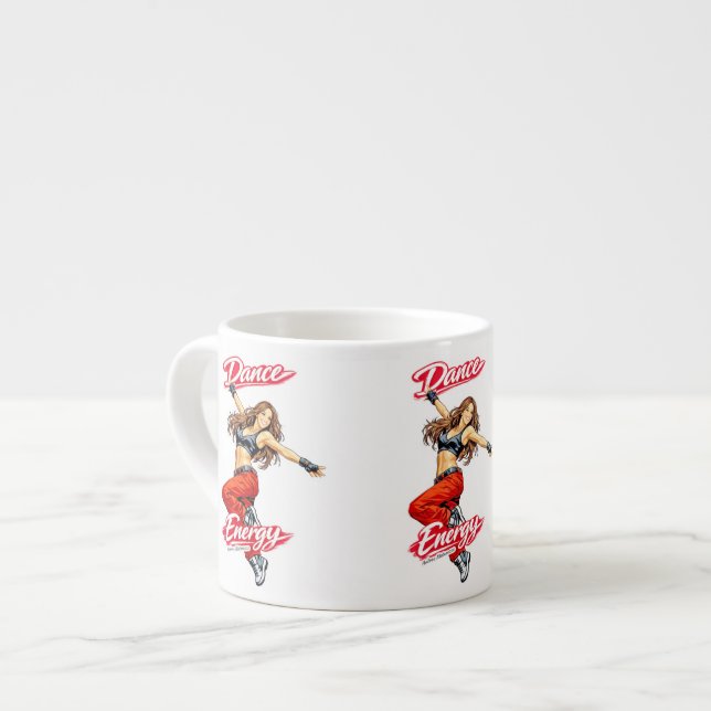 Xícara De Espresso Dança de Energia e Liberdade (Frente Esquerda)