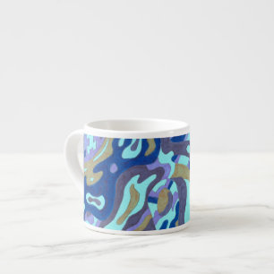 Xícara De Espresso "Deep is the Ocean" Original Abstrato