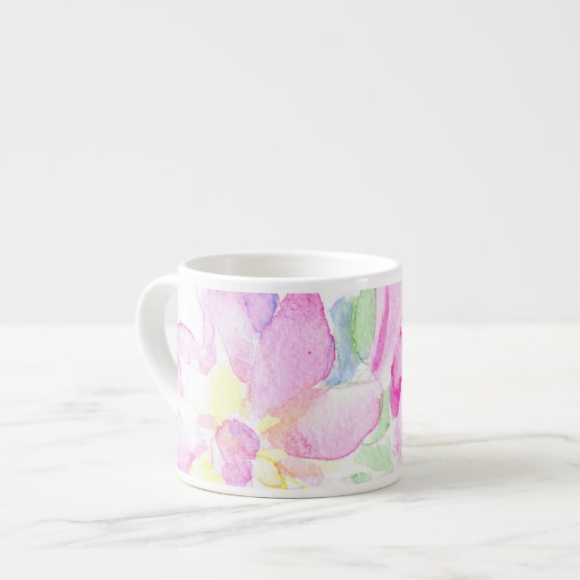 Xícara De Espresso Delicar Rosas Rosa Espresso Mug (Frente Esquerda)