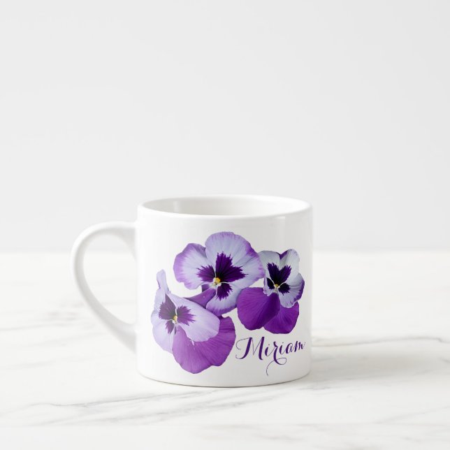 Xícara De Espresso Denominação personalizável Miriam bonito flora pan (Esquerda)