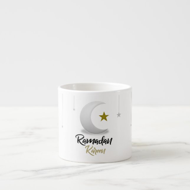 Xícara De Espresso Desenho da Lua Crescente do Ramadan Kareem - Islâm (Frente)