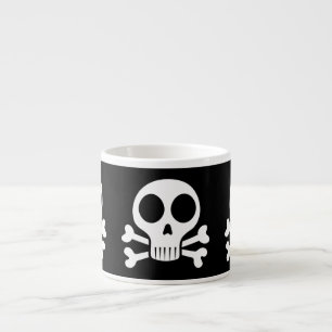 Xícara De Espresso Desenho de Caveira Pirata