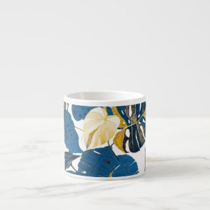 Xícara De Espresso Desenho De Mão Tropical: Padrão Criativo Sem Olho