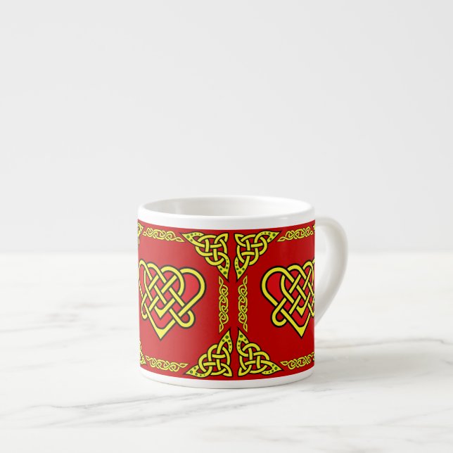 Xícara De Espresso Desenho de nó entrelaçado celta/Gadhlig, design 3  (Frente Esquerda)